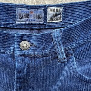 Blue Blue Japan Straight Leg Cotton Corduroy Pants Blue Size 32 Made In Japan